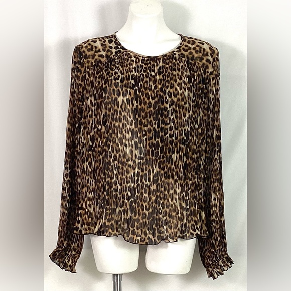 NWT-Express- all over crystal pleated blouse -size L - Picture 1 of 8